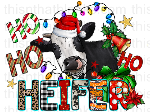 HoHoHoHeifer Sublimation or DTF Transfer