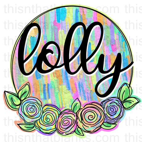 Floral Grandparent Sublimation or DTF Transfer