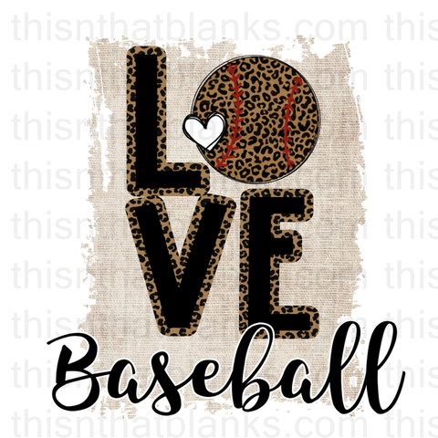 Love Baseball Sublimation Or DTF Transfer
