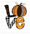 Love Fall Pumpkin Sublimation Or DTF Transfer