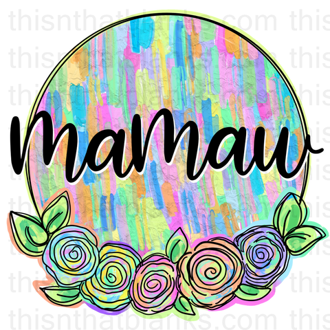 Floral Grandparent Sublimation or DTF Transfer