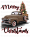 Merry Christmas Brown Leopard Truck Sublimation or DTF Transfer