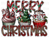 Merry Christmas Cupcakes Sublimation or DTF Transfer