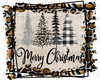 Merry Christmas Trees Leopard Brown Sublimation or DTF Transfer