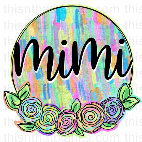 Floral Grandparent Sublimation or DTF Transfer