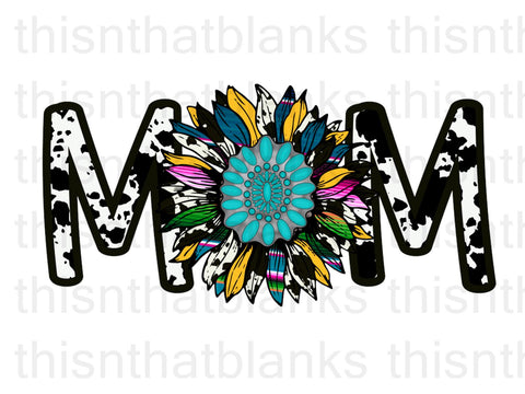 Mom Cow Sunflower Sublimation Or DTF Transfer