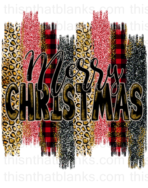 Merry Christmas Splash Sublimation or DTF Transfer