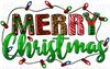 Merry Christmas Lights Sublimation or DTF Transfer