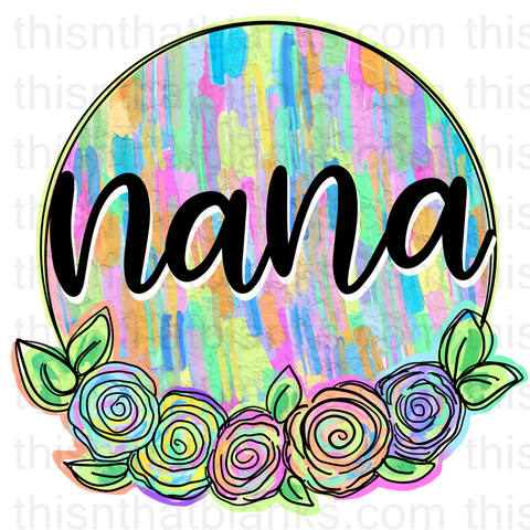 Floral Grandparent Sublimation or DTF Transfer