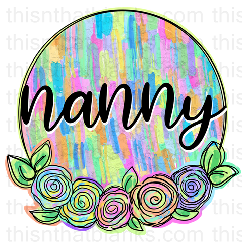 Floral Grandparent Sublimation or DTF Transfer