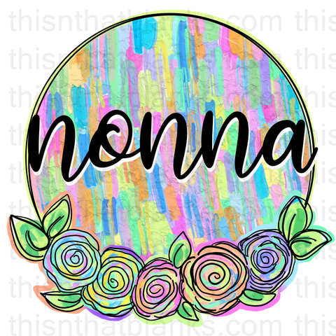 Floral Grandparent Sublimation or DTF Transfer