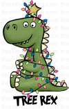 Christmas Dino Sublimation or DTF Transfer
