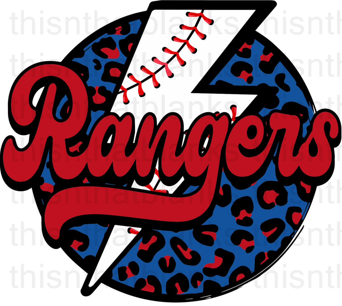 Rangers Lightning Bolt Sublimation Or DTF Transfer– This-n-That blanks