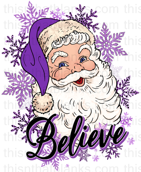 Leopard Believe Santa Sublimation or DTF Transfer