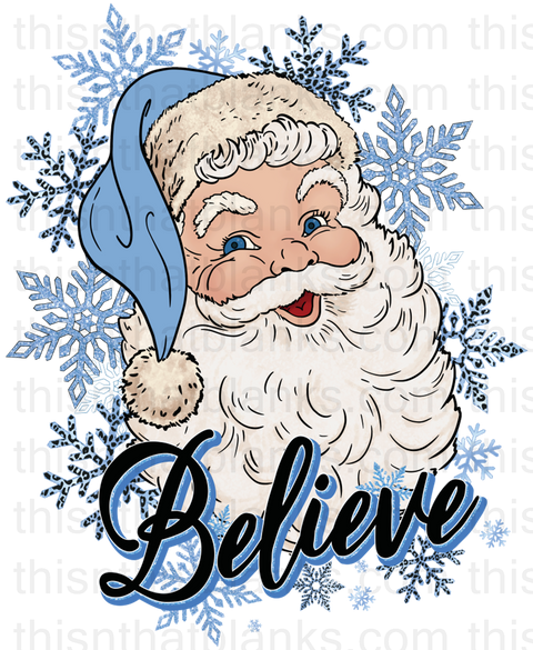 Leopard Believe Santa Sublimation or DTF Transfer