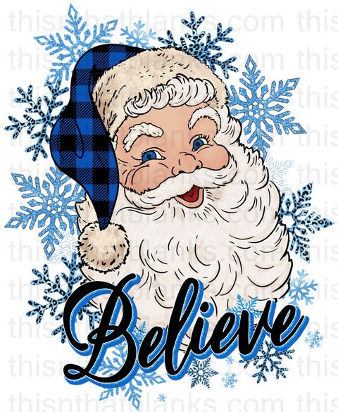 Leopard Believe Santa Sublimation or DTF Transfer