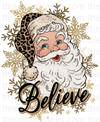 Leopard Believe Santa Sublimation or DTF Transfer
