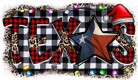 Texas Christmas Sublimation or DTF Transfer