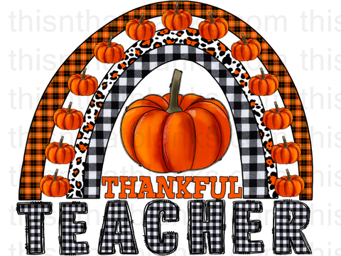 Thankful Teacher Rainbow Sublimation or DTF Transfer