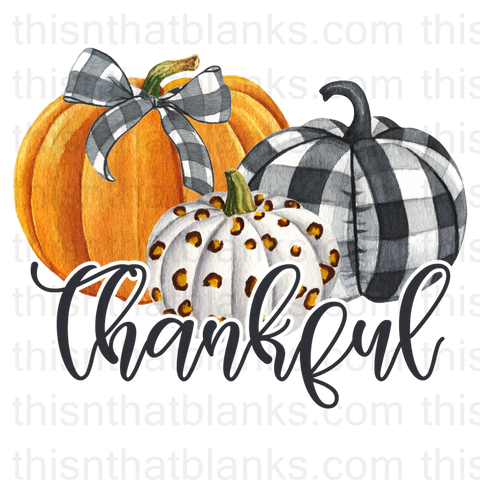Thankful Trio Pumpkins Sublimation or DTF Transfer