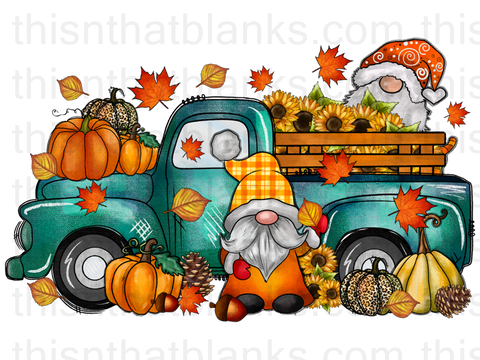 Fall Thankful Trunk Gnome Sublimation or DTF Transfer