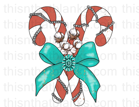 Western Candy Canes Sublimation or DTF Transfer