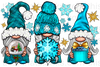 Blue Winter Gnomies Sublimation or DTF Transfer