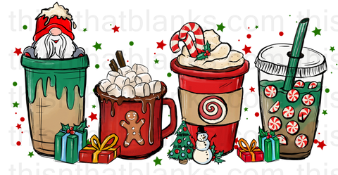 Christmas Coffee Mugs Sublimation or DTF Transfer