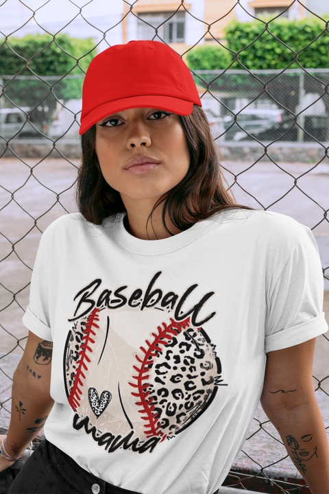 Leopard Baseball Mama Sublimation Or DTF Transfer
